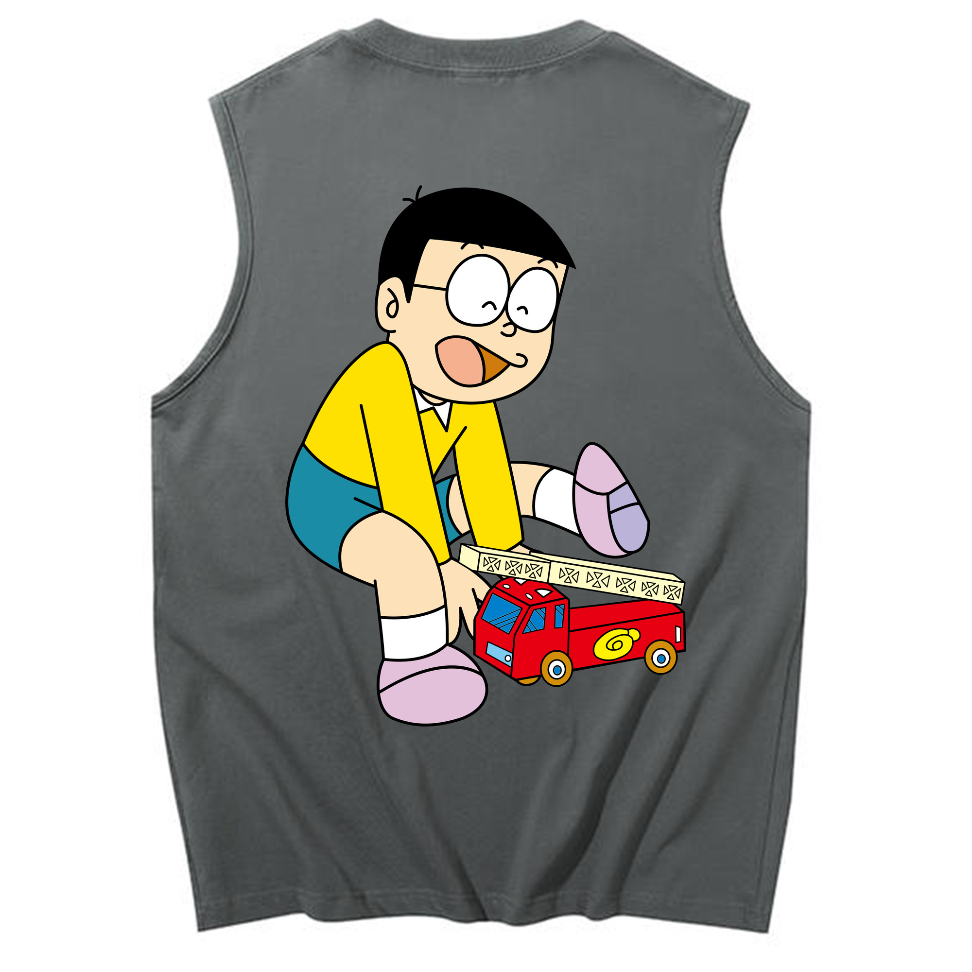 （画像用） ドラえもん 野比 のび太 Doraemon Nobita Nobi コットン100％タンクトップ（背面プリント）